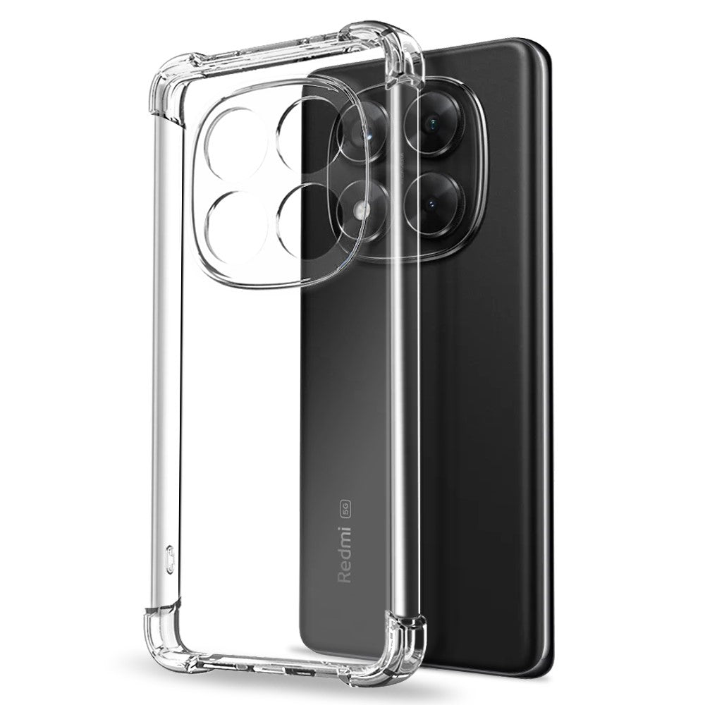 NORTHJO For Xiaomi Redmi Note 14 Pro 4G Clear Case Shockproof TPU Cover with 3D Curved Tempered Glass