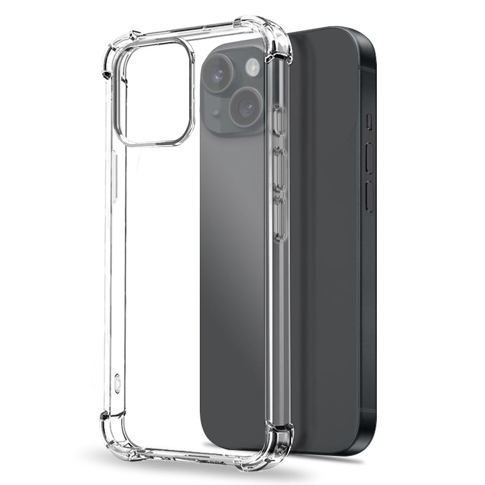 NORTHJO For iPhone 15 Clear Case Shockproof TPU Cover with Tempered Glass and Camera Lens Film