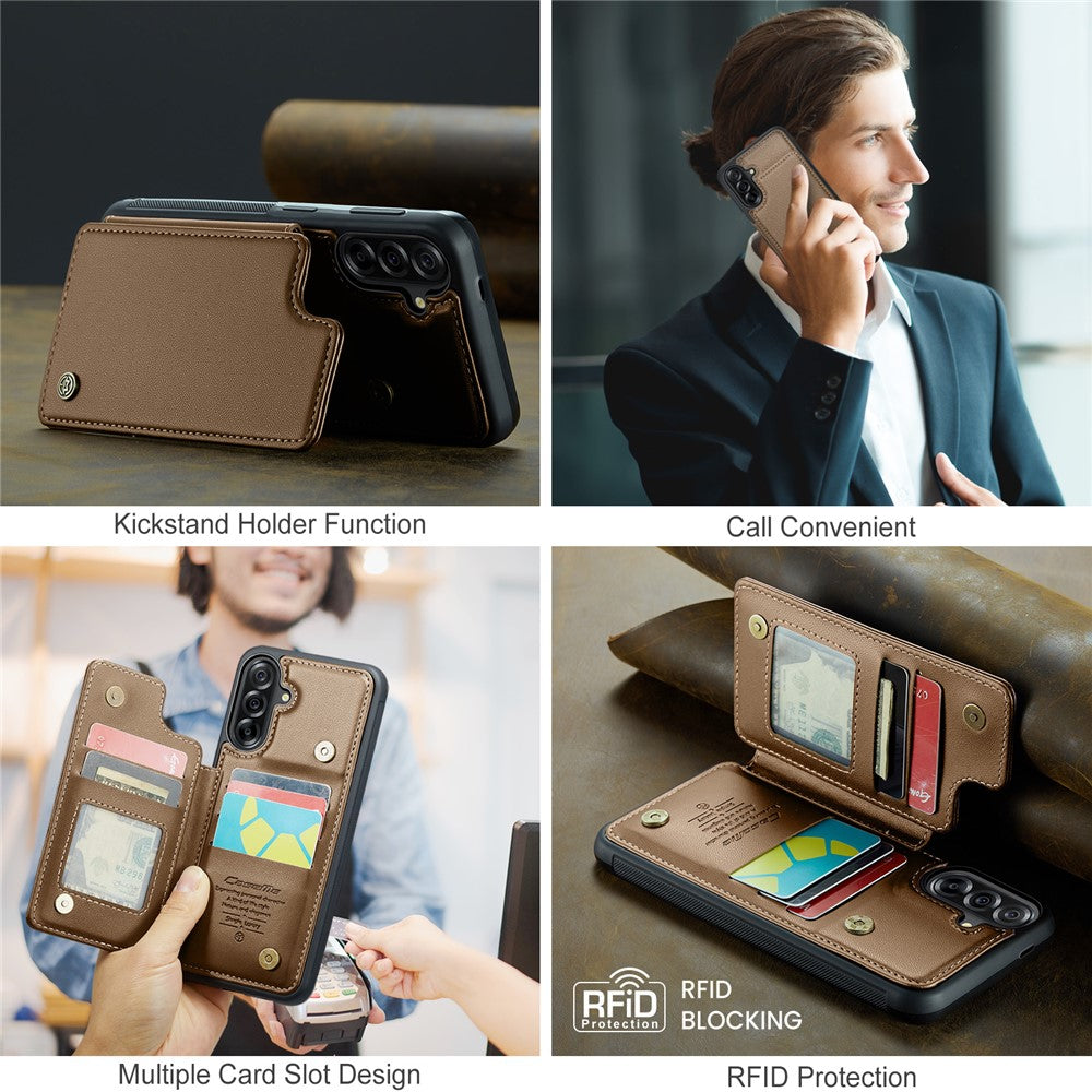 CASEME For Samsung Galaxy A56 5G Case with RFID Blocking 5 Card Slots  C22 Leather Back Cover