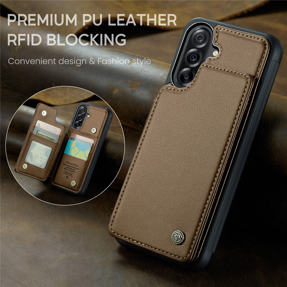 CASEME For Samsung Galaxy A56 5G Case with RFID Blocking 5 Card Slots  C22 Leather Back Cover