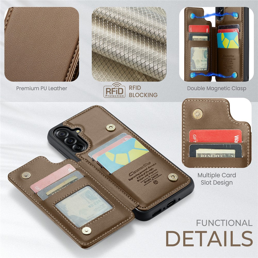 CASEME For Samsung Galaxy A56 5G Case with RFID Blocking 5 Card Slots  C22 Leather Back Cover