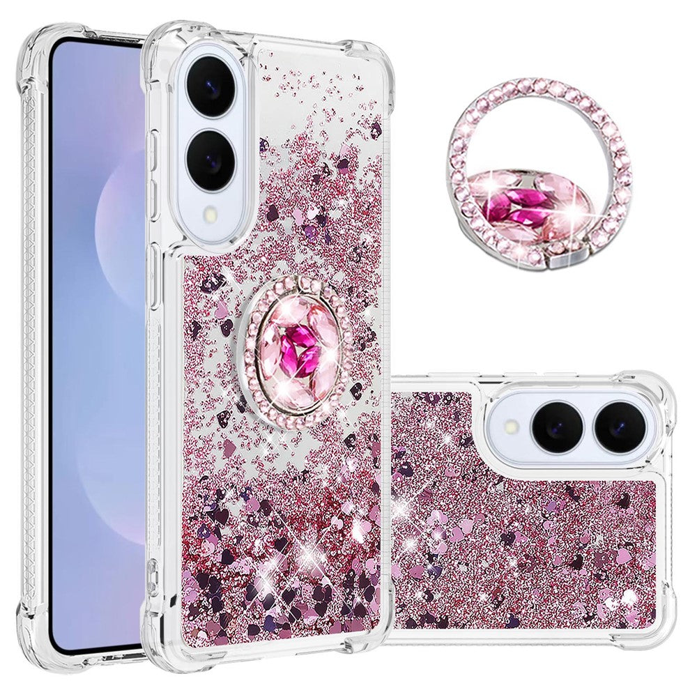 For Samsung Galaxy S25 Edge TPU Case with Kickstand Quicksand Shockproof Cover