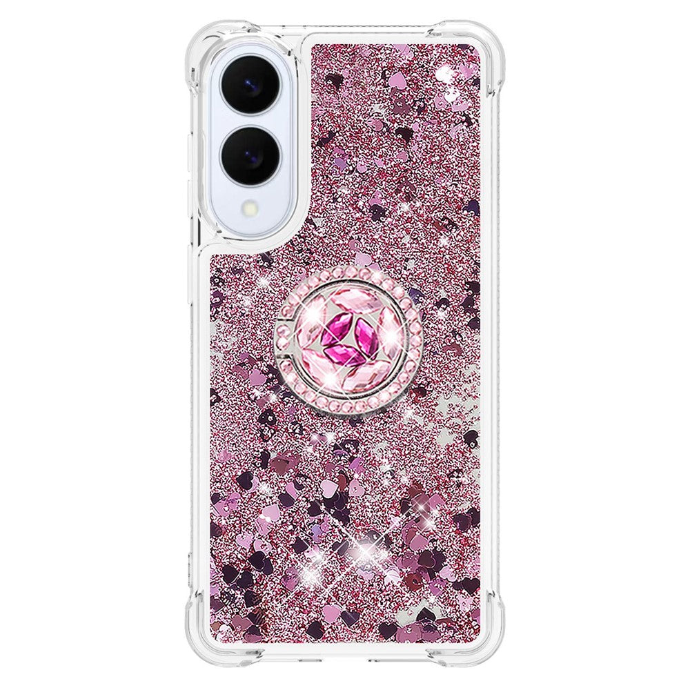 For Samsung Galaxy S25 Edge TPU Case with Kickstand Quicksand Shockproof Cover