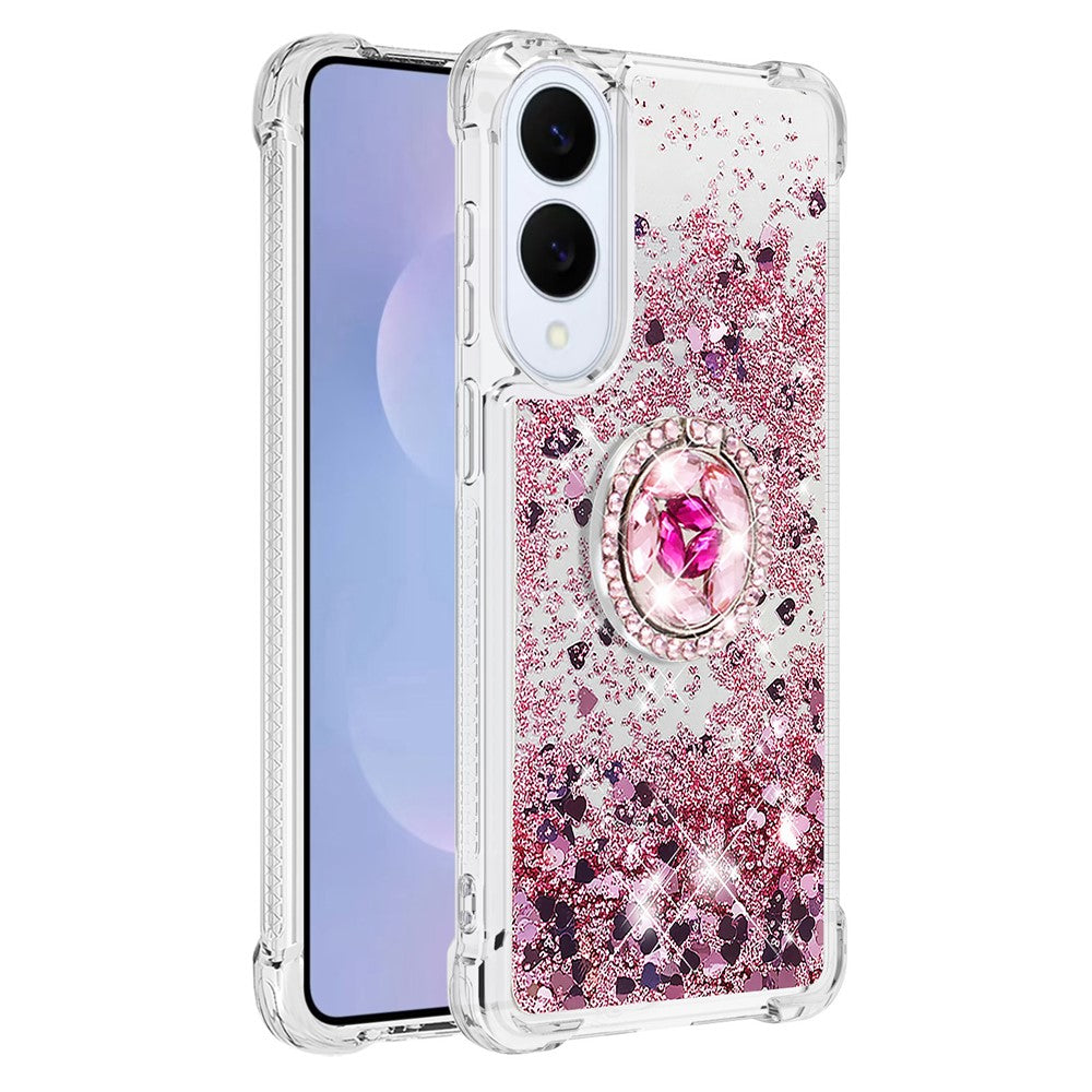 For Samsung Galaxy S25 Edge TPU Case with Kickstand Quicksand Shockproof Cover