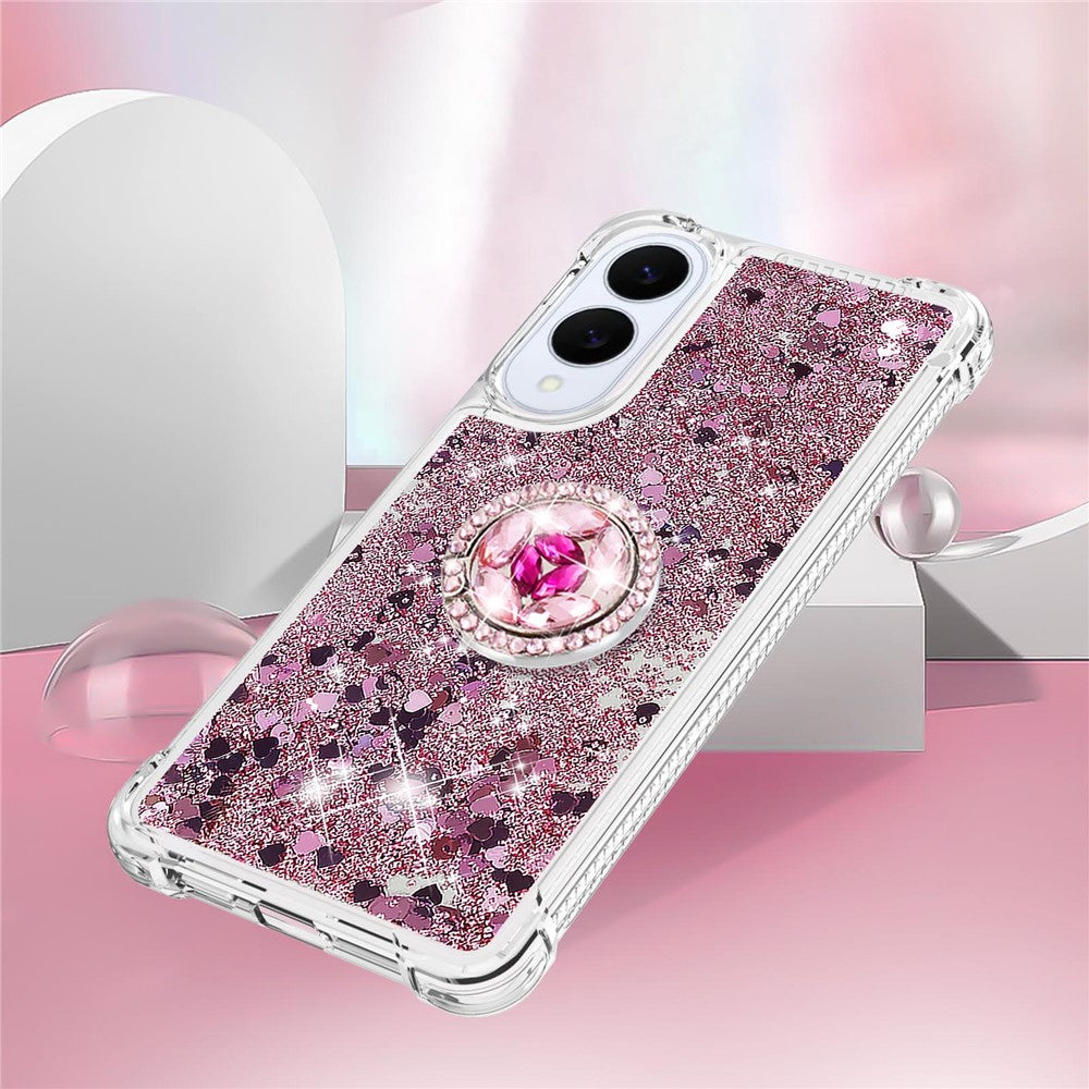For Samsung Galaxy S25 Edge TPU Case with Kickstand Quicksand Shockproof Cover