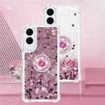 For Samsung Galaxy S25 Edge TPU Case with Kickstand Quicksand Shockproof Cover