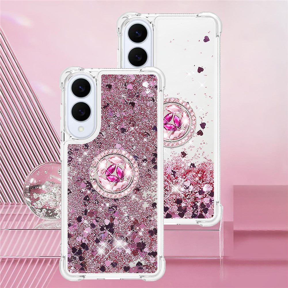 For Samsung Galaxy S25 Edge TPU Case with Kickstand Quicksand Shockproof Cover