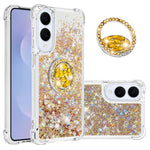 For Samsung Galaxy S25 Edge TPU Case with Kickstand Quicksand Shockproof Cover