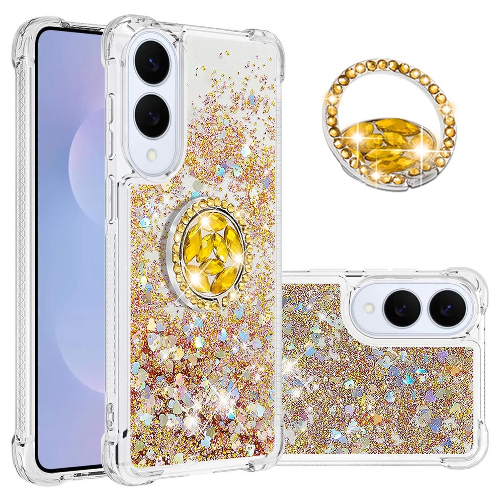 For Samsung Galaxy S25 Edge TPU Case with Kickstand Quicksand Shockproof Cover