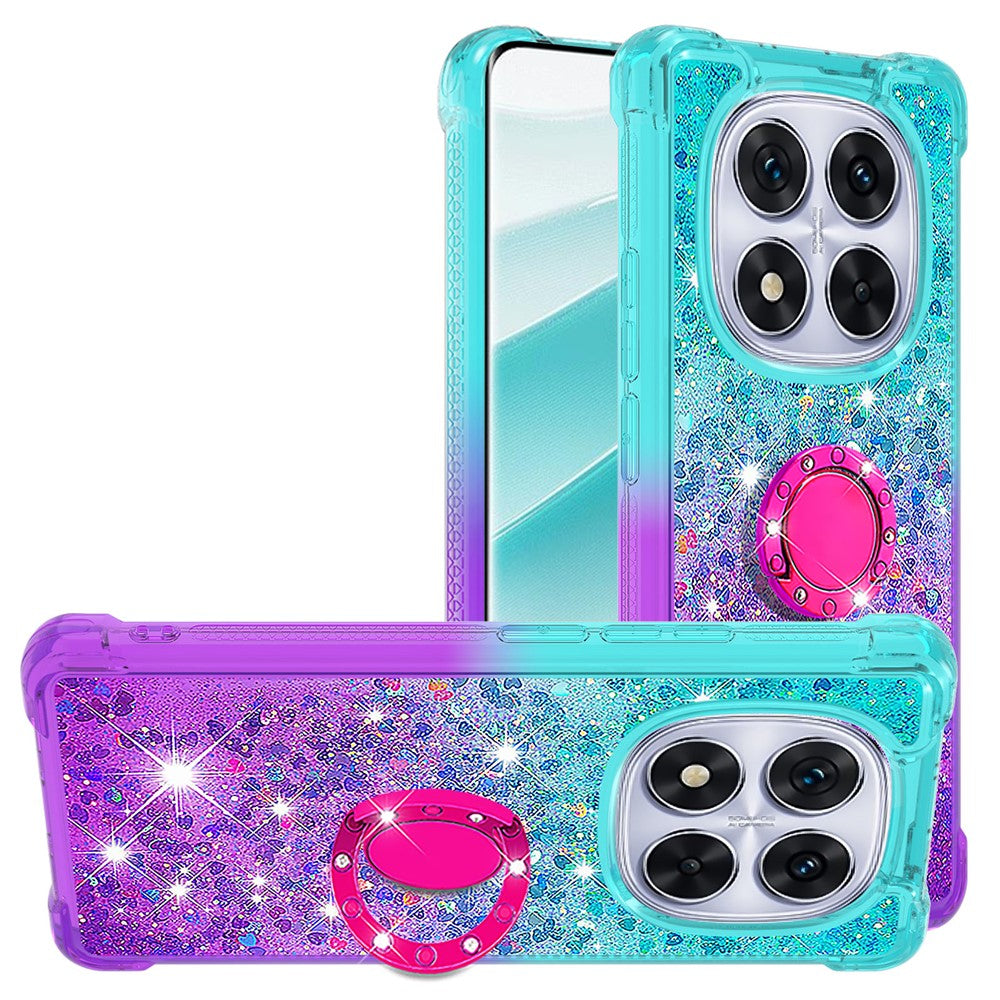 For Xiaomi Redmi Note 14 Pro+ 5G TPU Case with Kickstand Gradiant Quicksand Shockproof Cover