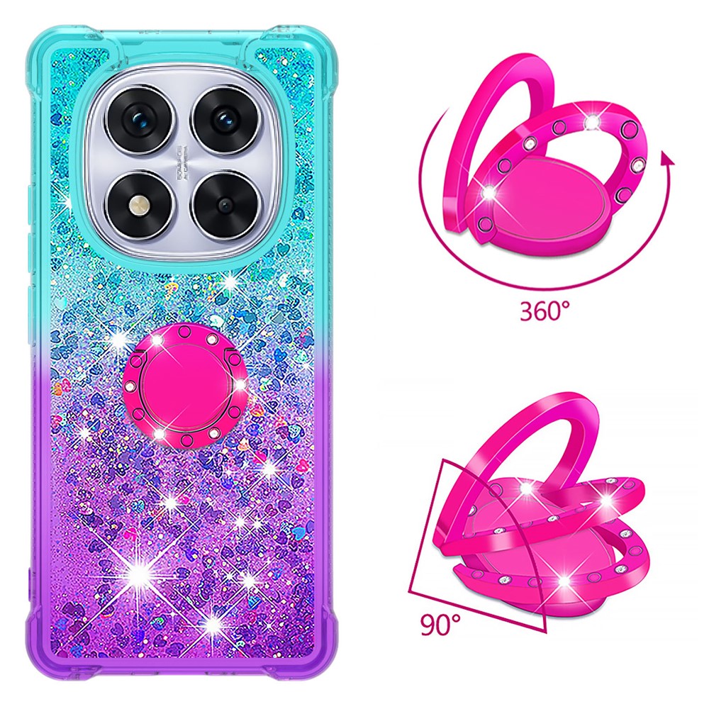 For Xiaomi Redmi Note 14 Pro+ 5G TPU Case with Kickstand Gradiant Quicksand Shockproof Cover
