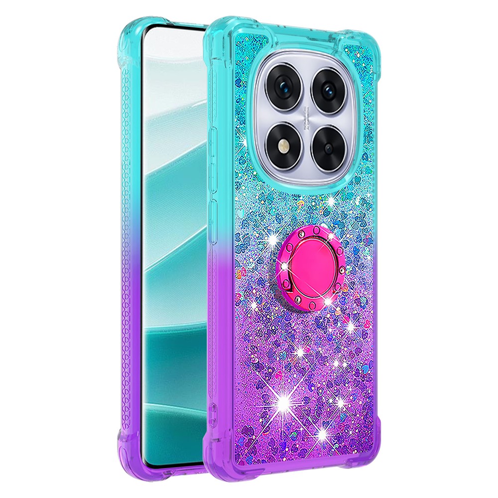 For Xiaomi Redmi Note 14 Pro+ 5G TPU Case with Kickstand Gradiant Quicksand Shockproof Cover