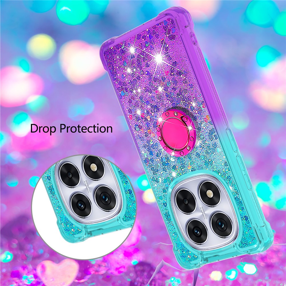 For Xiaomi Redmi Note 14 Pro+ 5G TPU Case with Kickstand Gradiant Quicksand Shockproof Cover
