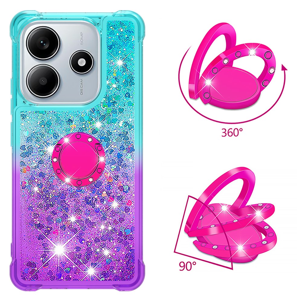 For Xiaomi Redmi Note 14 4G (164.84mm) TPU Case with Kickstand Gradiant Quicksand Shockproof Cover