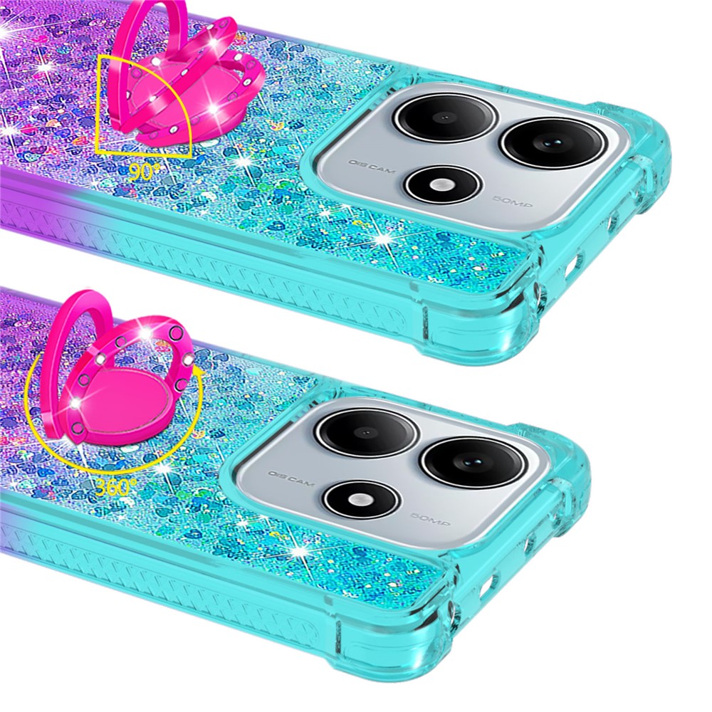 For Xiaomi Redmi Note 14 4G (164.84mm) TPU Case with Kickstand Gradiant Quicksand Shockproof Cover