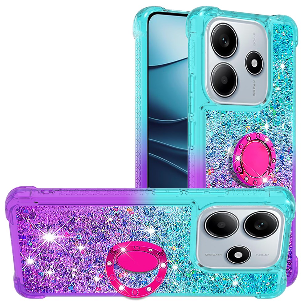 For Xiaomi Redmi Note 14 5G (China) / Xiaomi Redmi Note 14 5G TPU Case with Kickstand Gradiant Quicksand Shockproof Cover