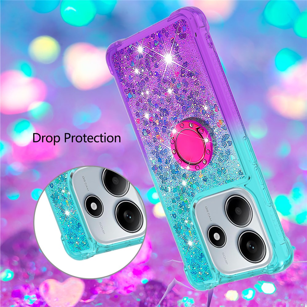 For Xiaomi Redmi Note 14 5G (China) / Xiaomi Redmi Note 14 5G TPU Case with Kickstand Gradiant Quicksand Shockproof Cover