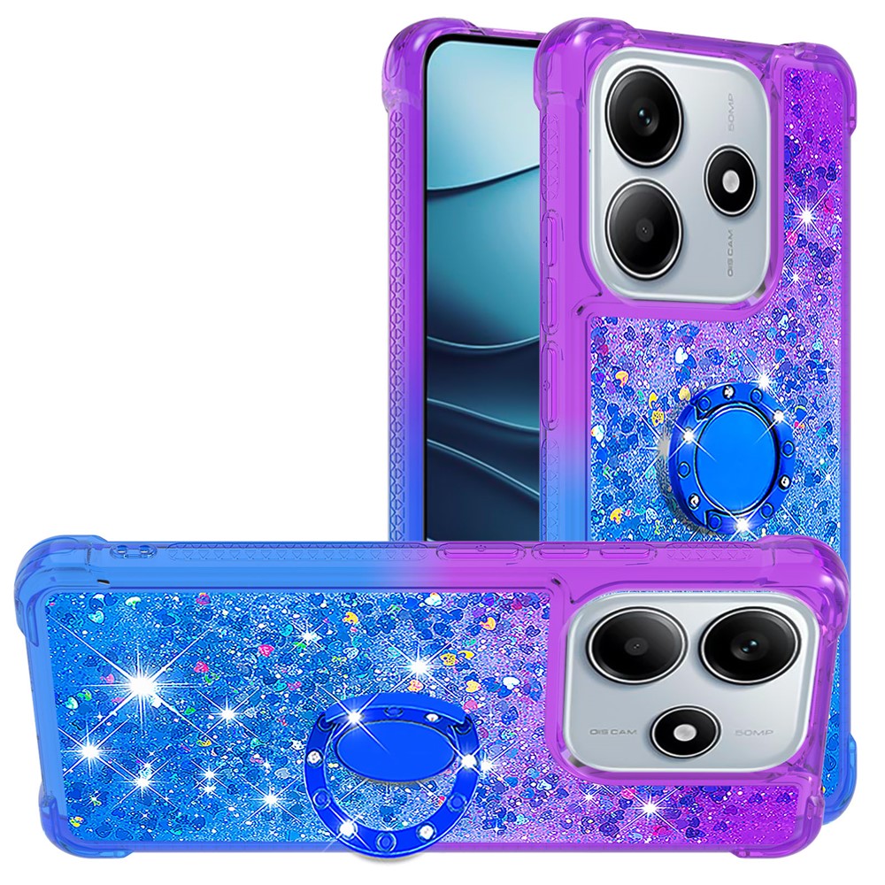 For Xiaomi Redmi Note 14 5G (China) / Xiaomi Redmi Note 14 5G TPU Case with Kickstand Gradiant Quicksand Shockproof Cover