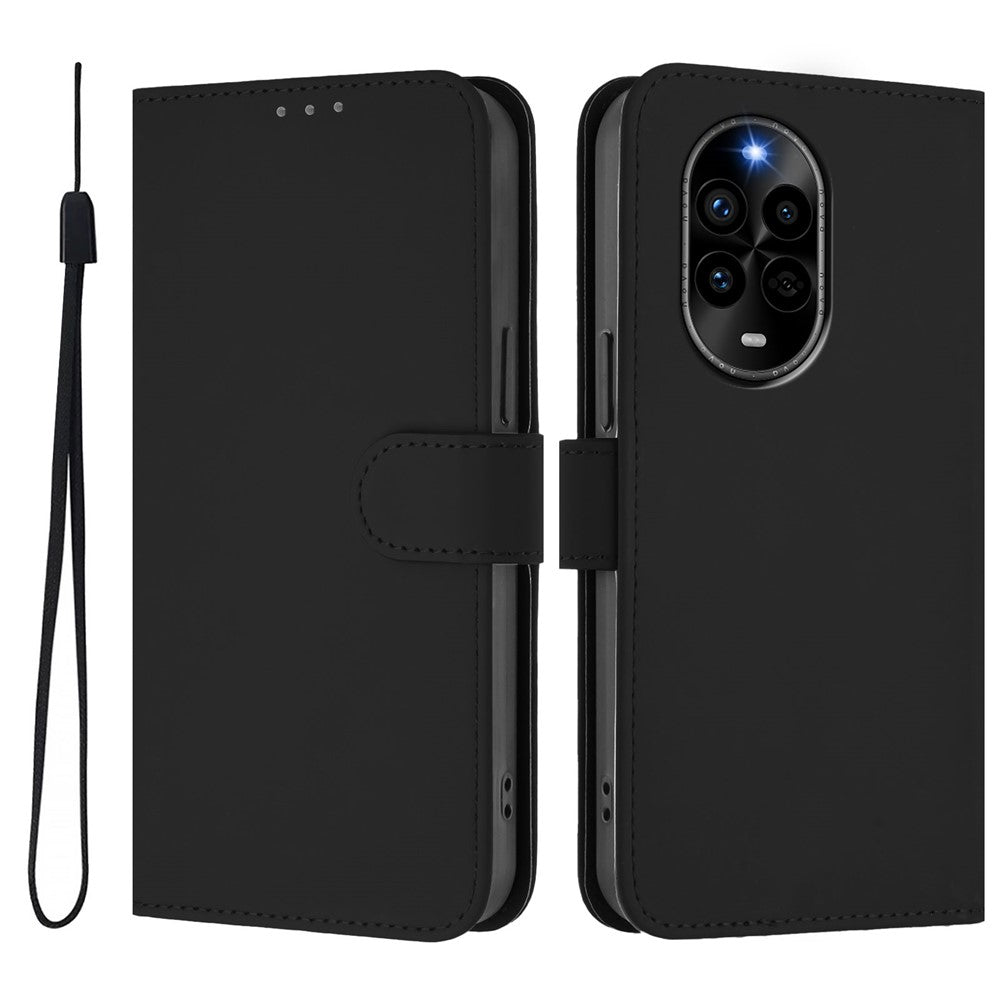 For Huawei nova 13 Pro 5G Case Solid Color Wallet Leather Phone Cover with Strap