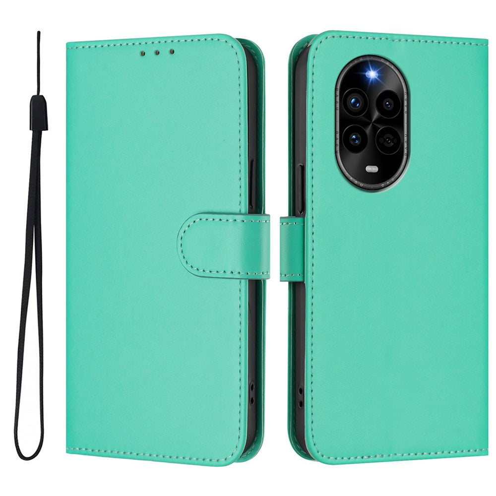 For Huawei nova 13 Pro 5G Case Solid Color Wallet Leather Phone Cover with Strap