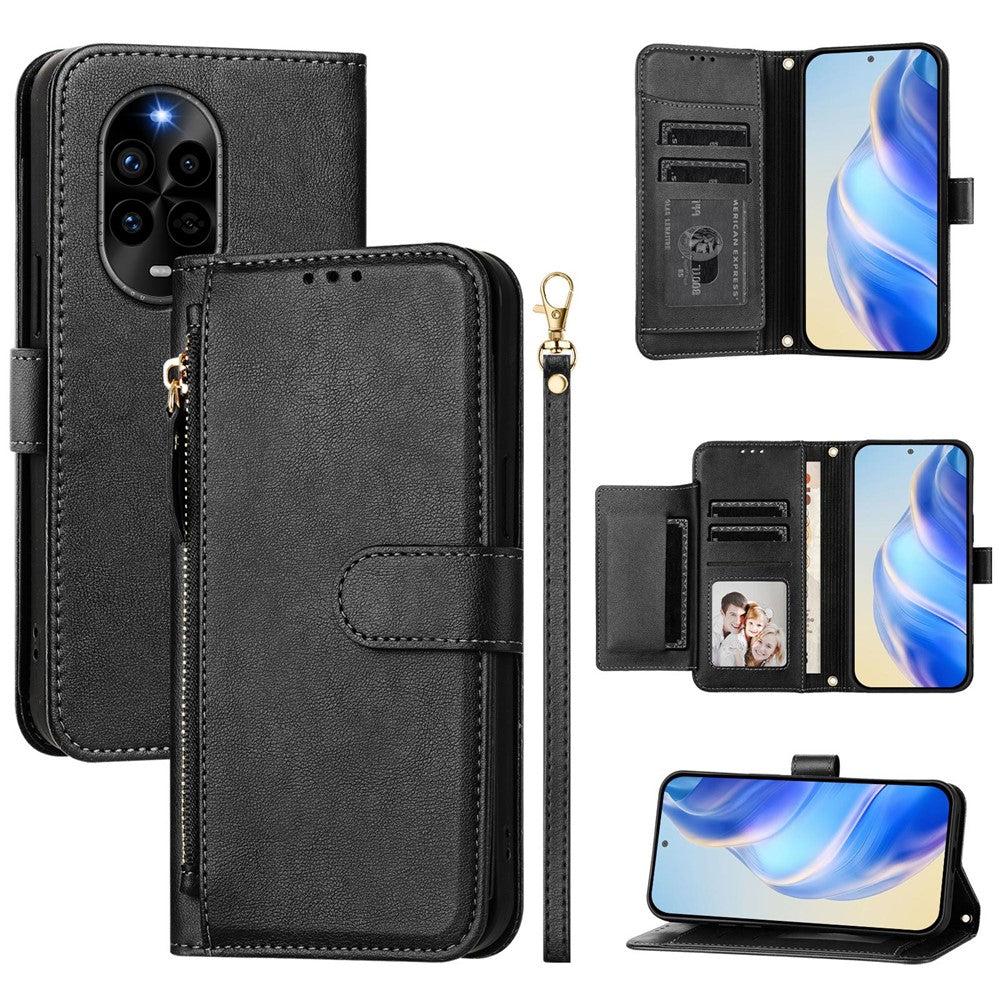 For Huawei nova 13 Pro 5G Case Zipper Pocket Multiple Card Slots Leather Phone Cover