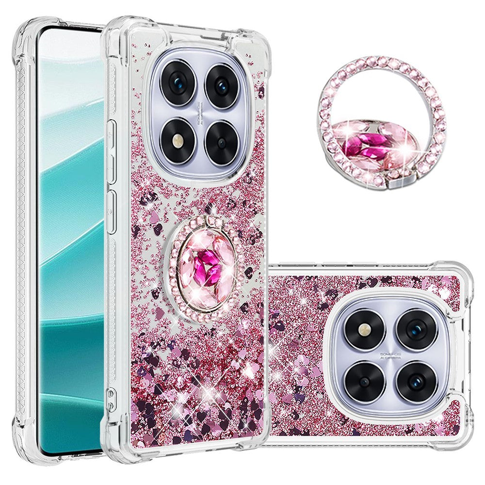 For Xiaomi Redmi Note 14 Pro+ 5G TPU Case with Kickstand Quicksand Shockproof Cover