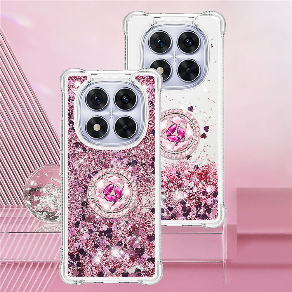 For Xiaomi Redmi Note 14 Pro+ 5G TPU Case with Kickstand Quicksand Shockproof Cover