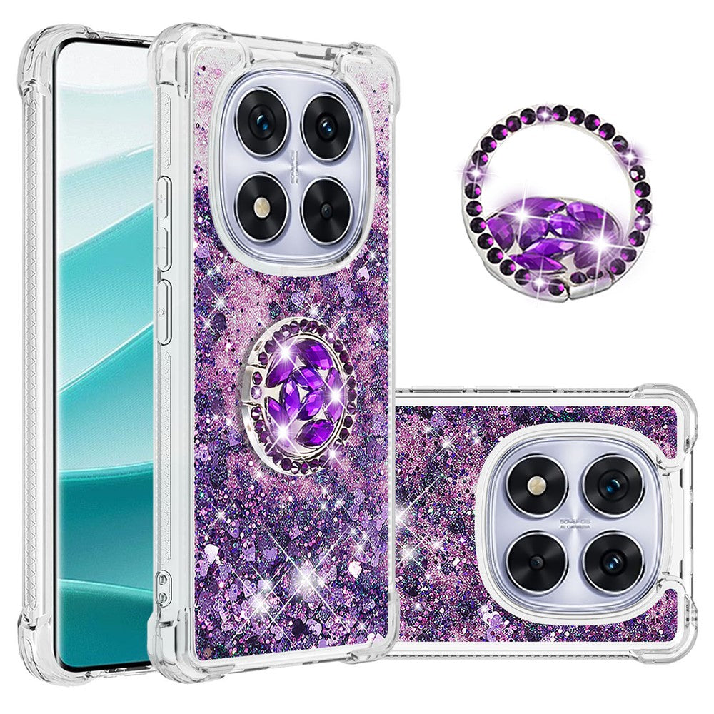 For Xiaomi Redmi Note 14 Pro+ 5G TPU Case with Kickstand Quicksand Shockproof Cover