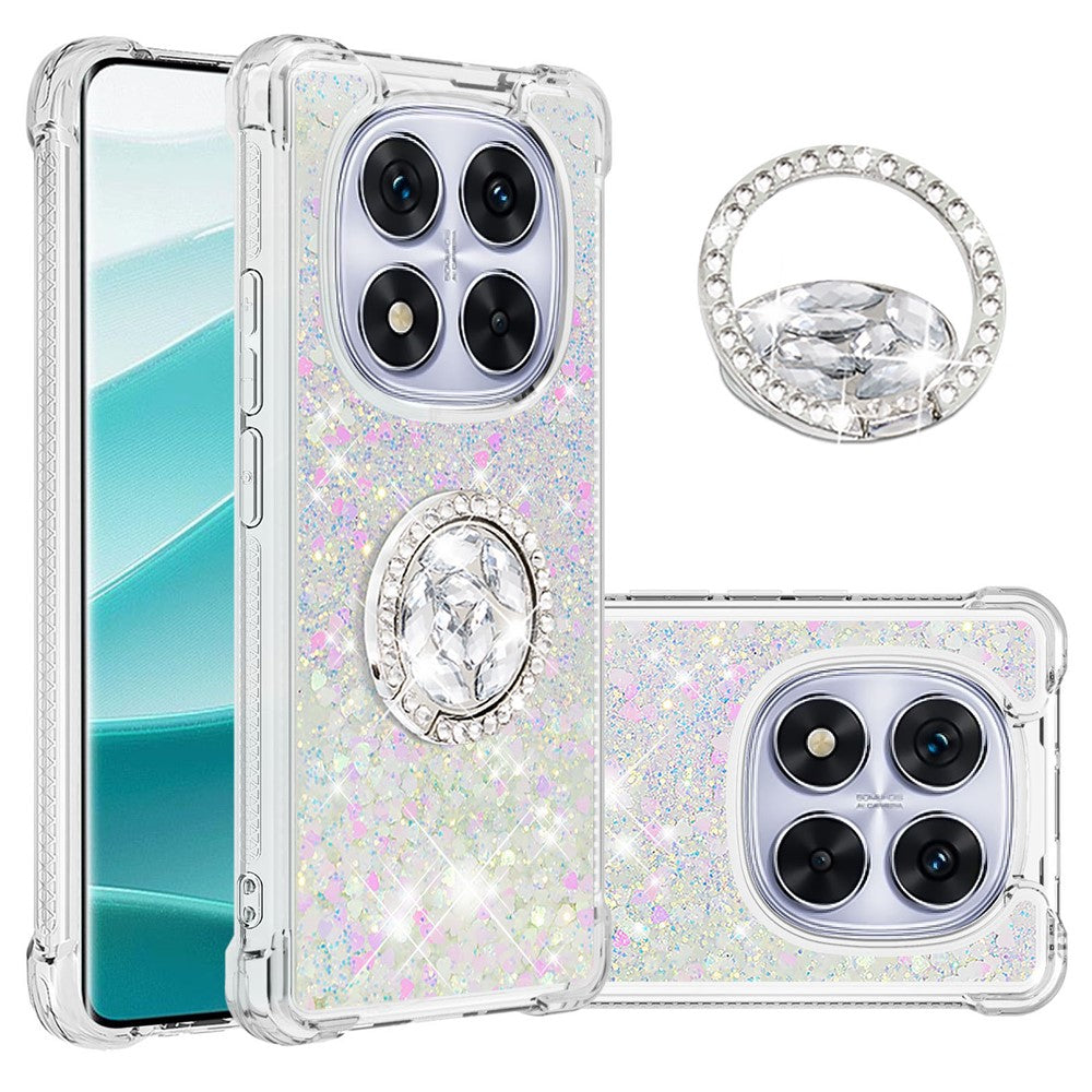 For Xiaomi Redmi Note 14 Pro+ 5G TPU Case with Kickstand Quicksand Shockproof Cover