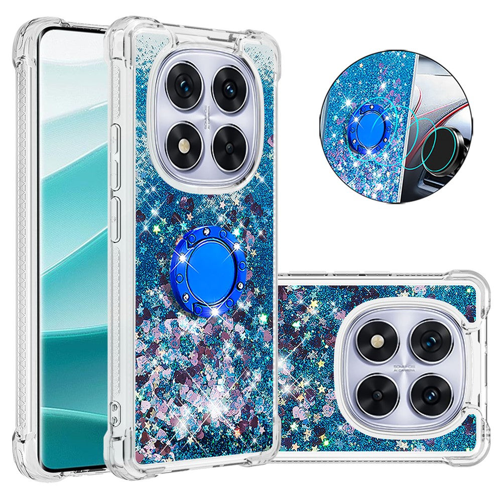 For Xiaomi Redmi Note 14 Pro+ 5G TPU Case with Kickstand Quicksand Shockproof Cover