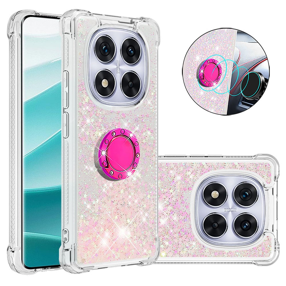 For Xiaomi Redmi Note 14 Pro+ 5G TPU Case with Kickstand Quicksand Shockproof Cover