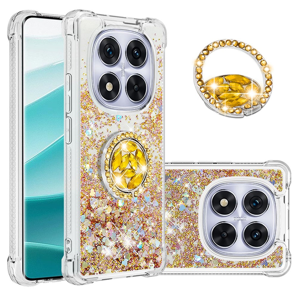 For Xiaomi Redmi Note 14 Pro 5G TPU Case with Kickstand Quicksand Shockproof Cover
