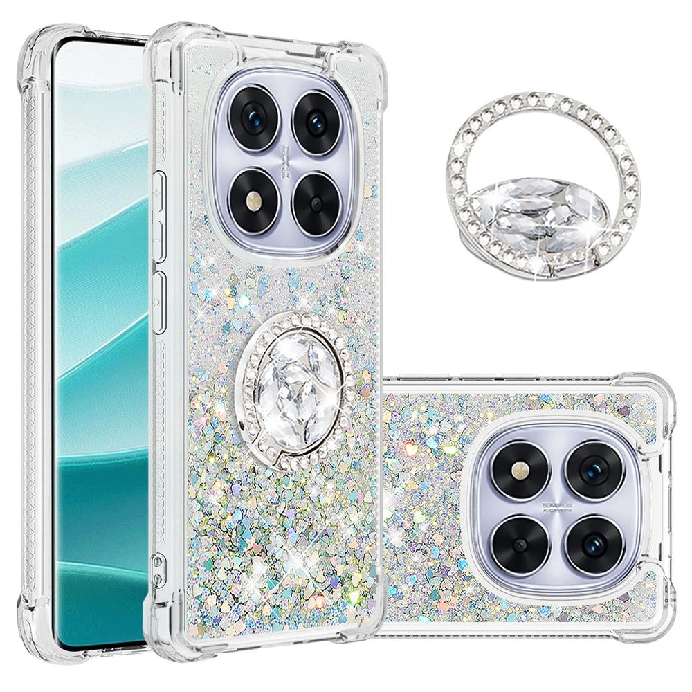For Xiaomi Redmi Note 14 Pro 5G TPU Case with Kickstand Quicksand Shockproof Cover
