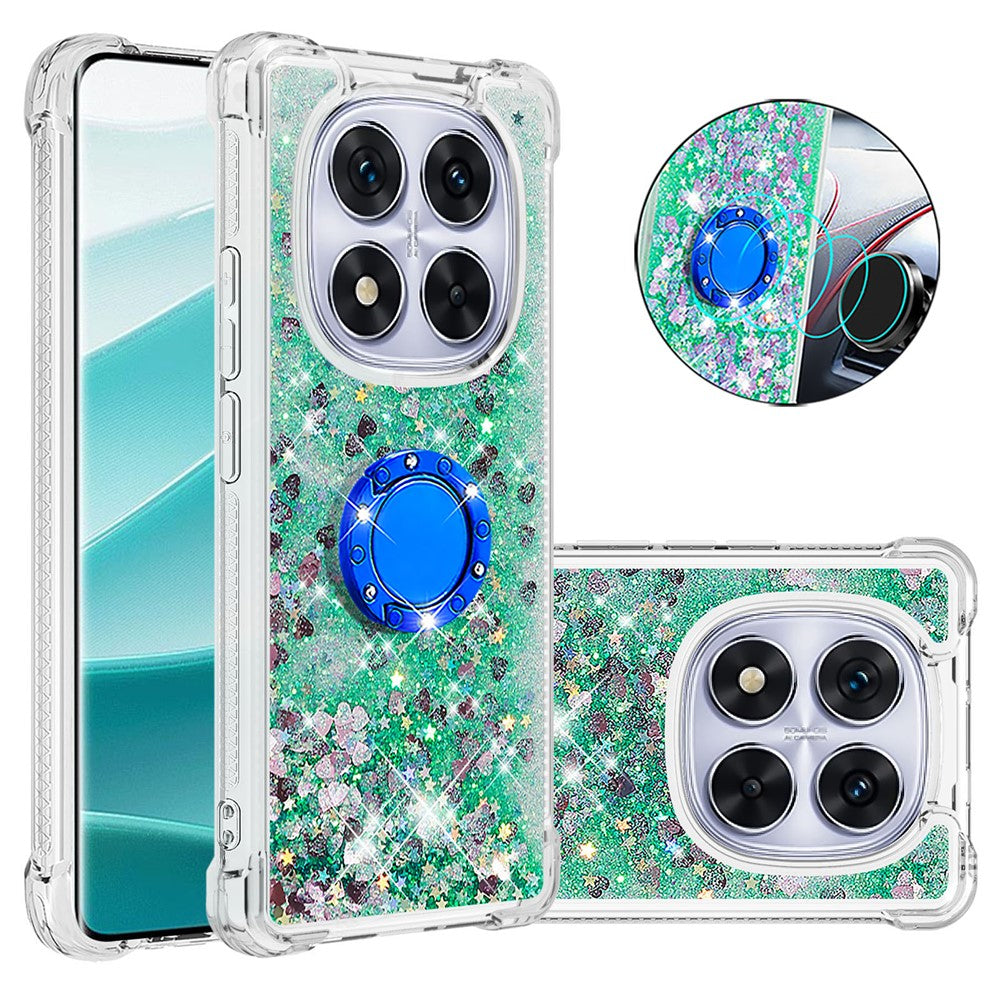 For Xiaomi Redmi Note 14 Pro 5G TPU Case with Kickstand Quicksand Shockproof Cover