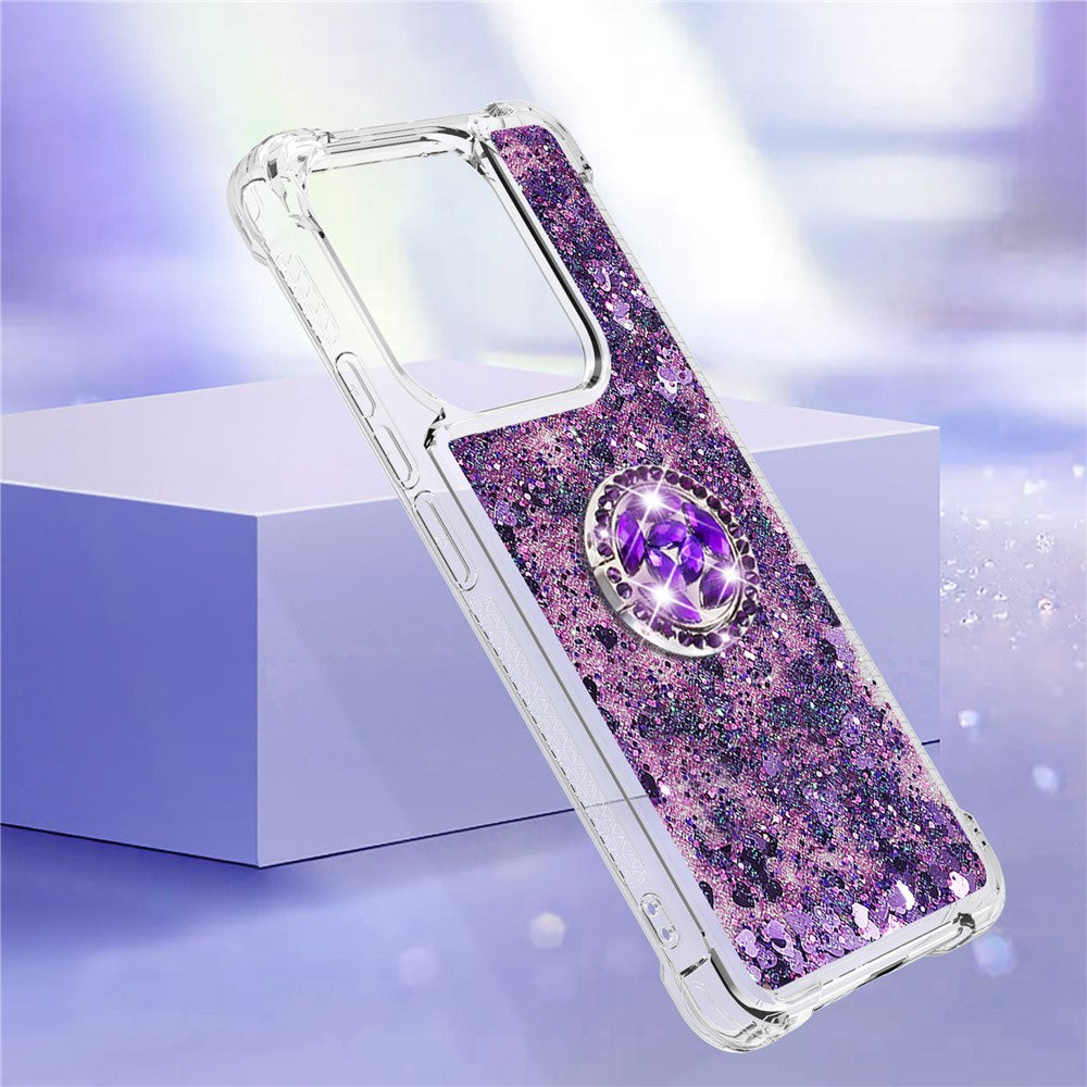 For Xiaomi Redmi Note 14 4G (163.25mm) TPU Case with Kickstand Quicksand Shockproof Cover