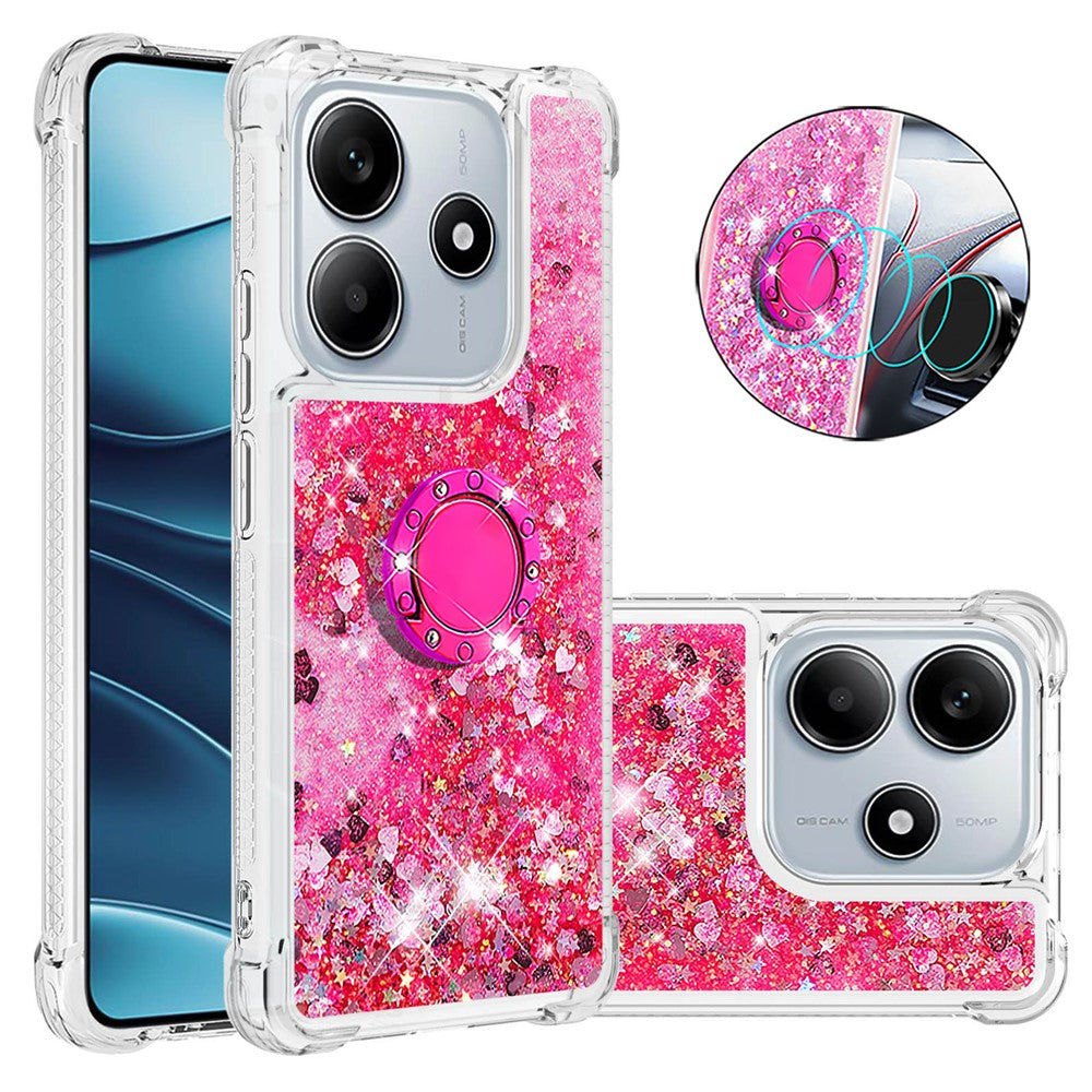 For Xiaomi Redmi Note 14 4G (163.25mm) TPU Case with Kickstand Quicksand Shockproof Cover