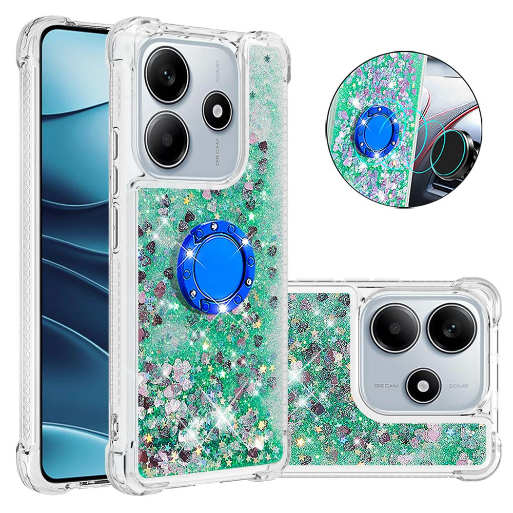 For Xiaomi Redmi Note 14 4G (163.25mm) TPU Case with Kickstand Quicksand Shockproof Cover