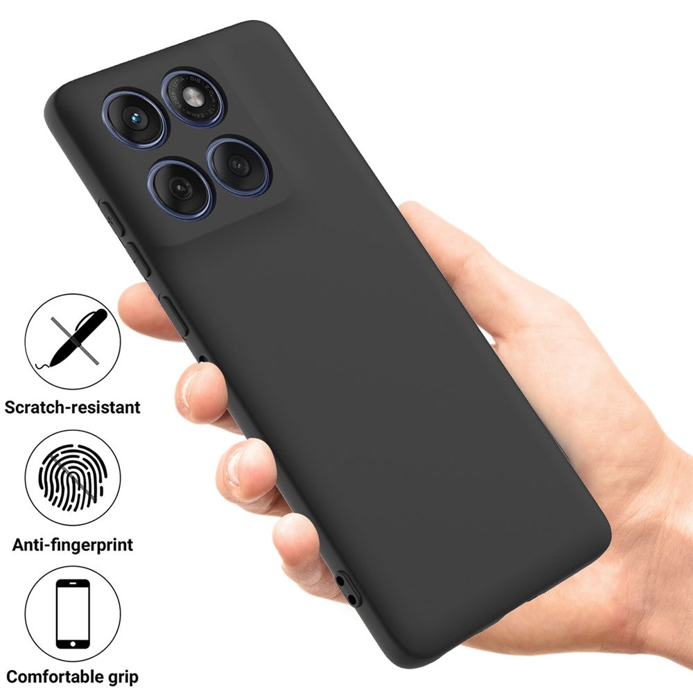 Til Motorola Edge 60 5G / 60 Fusion 5G flydende silikone etui telefon bagcover med håndstrop