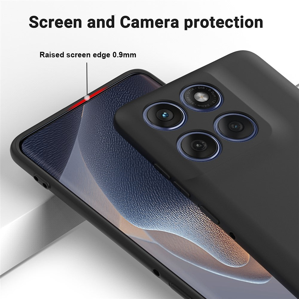 Til Motorola Edge 60 5G / 60 Fusion 5G flydende silikone etui telefon bagcover med håndstrop