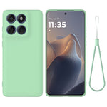 Til Motorola Edge 60 5G / 60 Fusion 5G flydende silikone etui telefon bagcover med håndstrop