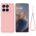 Til Motorola Edge 60 5G / 60 Fusion 5G flydende silikone etui telefon bagcover med håndstrop