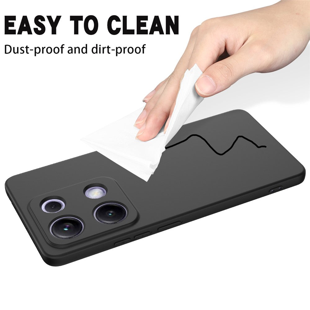 For Xiaomi Redmi Note 14S 4G Liquid Silicone Case Phone Back Cover with Hand Strap