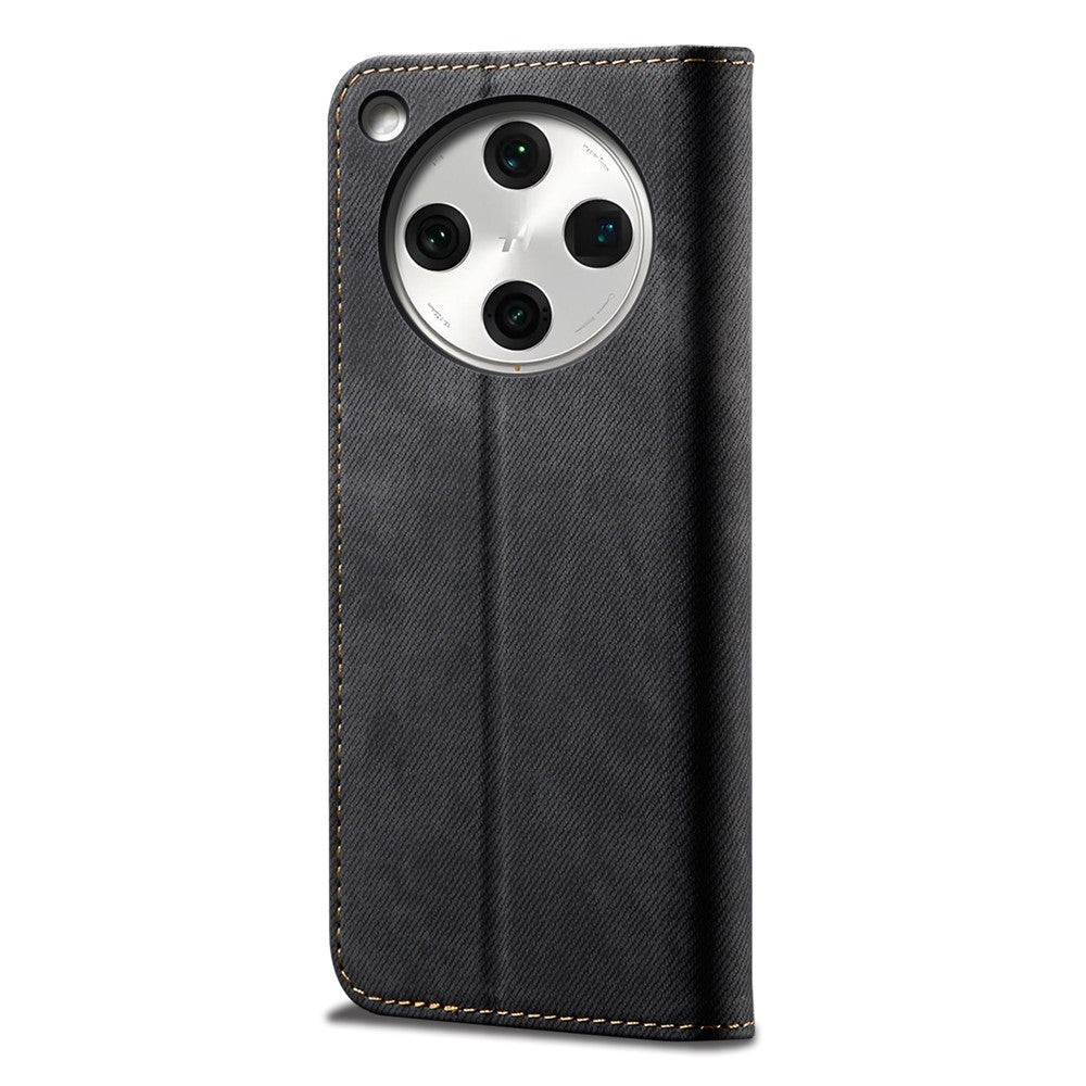 For Oppo Find X8s+ 5G Case Jeans Cloth Texture Anti-Scratch Leather Stand Phone Cover