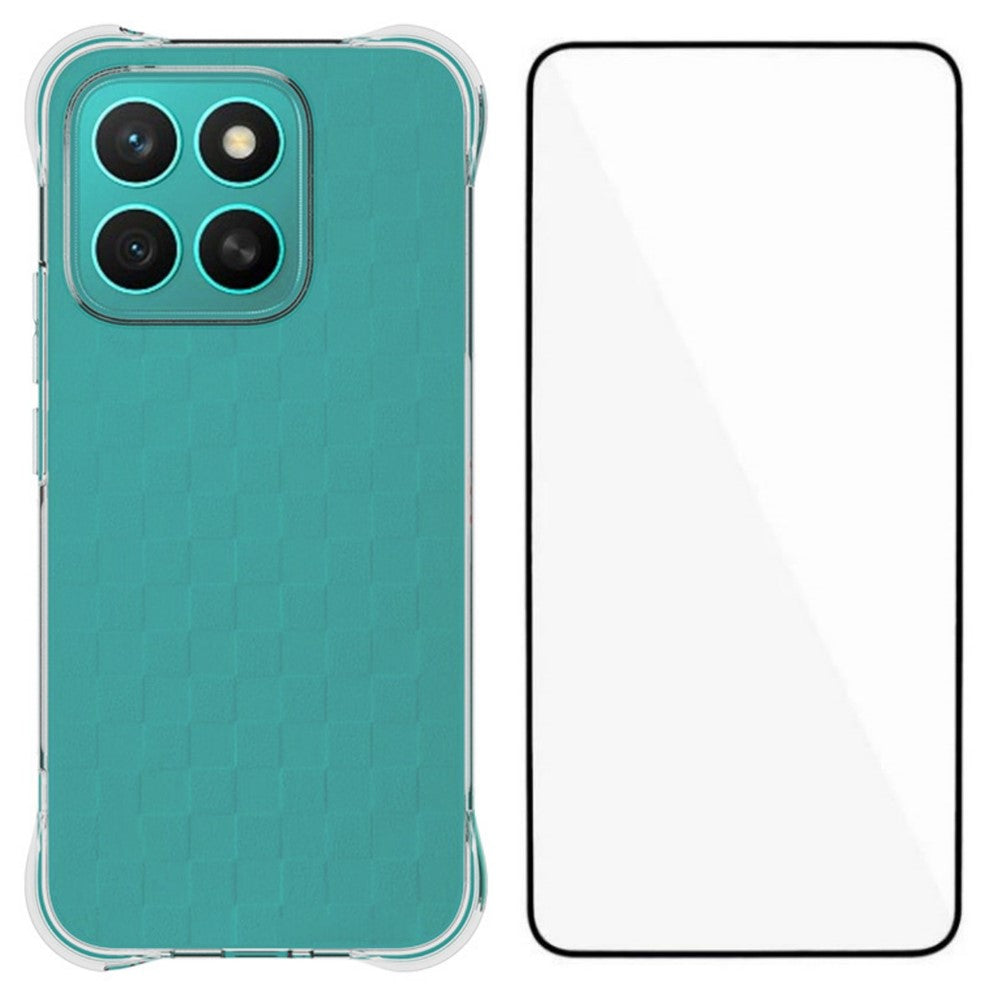 WANLONFENG For Honor X8c 4G Case  WL Series 2.0mm TPU Phone Cover with Tempered Glass Film