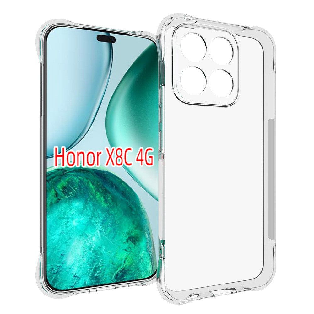 WANLONFENG For Honor X8c 4G TPU Case  WL2 Series 2.0mm Phone Cover with 2Pcs Tempered Glass Films