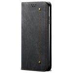 Til Samsung Galaxy M56 5G Etui Jeans Stof Tekstur Anti-ridse Læder Stander Telefon Cover