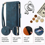 ESEBLE Star Series For Samsung Galaxy M56 5G Case Zipper Wallet Leather Stand Phone Cover with Wrist Strap