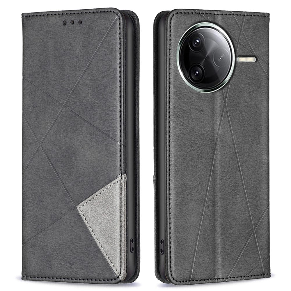 Läderfodral för Xiaomi Redmi K80 Pro 5G / K80 5G / Poco F7 Pro 5G / F7 Ultra 5G Kortplatser Geometri Avtryck mobilskal
