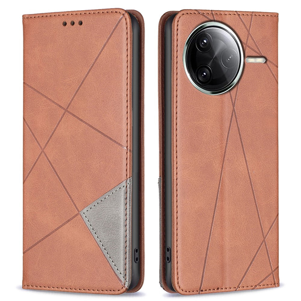 Läderfodral för Xiaomi Redmi K80 Pro 5G / K80 5G / Poco F7 Pro 5G / F7 Ultra 5G Kortplatser Geometri Avtryck mobilskal