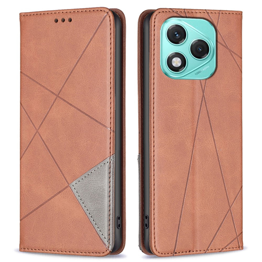 For Honor 400 Lite 5G Case Card Slots Geometry Imprint Leather Phone Cover